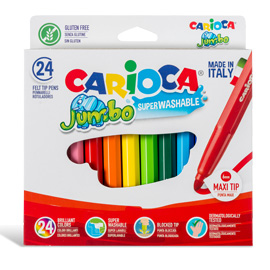 Astuccio 24 pennarelli Jumbo lavabili colori assortiti CARIOCA