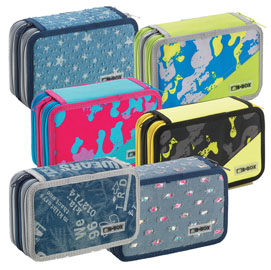 Astuccio 3 Zip 13x20x7,5cm fantasie assortite