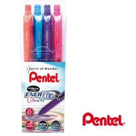 Astuccio 4 roller a scatto Energel X BL107 0.7mm Pentel