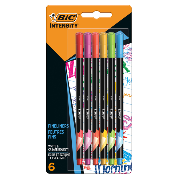 Astuccio 6 fineliner Intensity 0,8mm colori assortiti Rainbow BIC (Delist