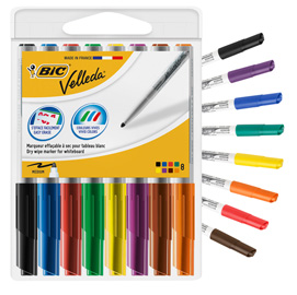 Astuccio 8 pennarelli VELLEDA 1741 punta tonda whiteboard colori assortiti BICÂ®