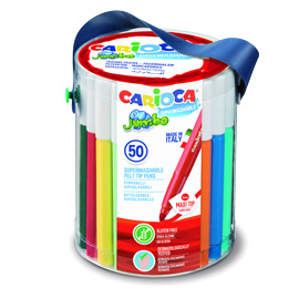 Barattolo 50 pennarelli Jumbo lavabili colori assortiti CARIOCA