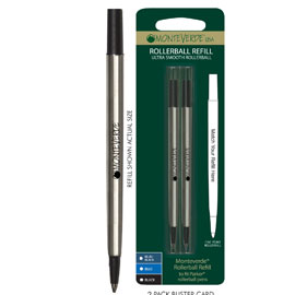 Blister 2 refill in metallo per ROLLER Parker   NERO PUNTA FINE