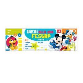 BLOCCHETTO 10 INVITI ALLA FESTA MICKEY DISNEY Rex Sadoch