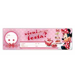 BLOCCHETTO 10 INVITI ALLA FESTA MINNIE DISNEY Rex Sadoch