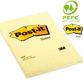 BLOCCO 100fg Post-it® Giallo Canary 102x152mm 659
