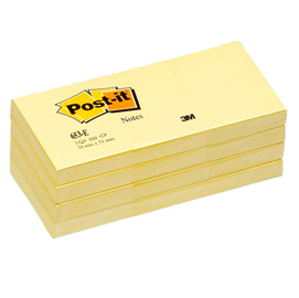 BLOCCO 100fg Post-itÂ® Giallo Canary 38x51mm 653