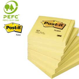 BLOCCO 100fg Post-it® Giallo Canary 76x76mm 654