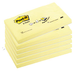 BLOCCO 100fg Post-it  Super Sticky Z-Notes R350 Giallo Canary 76x127mm