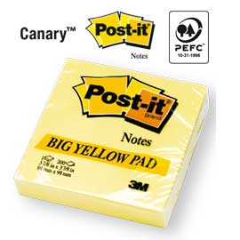 BLOCCO 200fg Post-it  Giallo Canary 100x100mm 5635