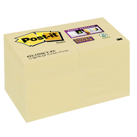BLOCCO 90foglietti Post-it® Super Sticky Giallo Canary 47,6x47,6mm 622-12SS-CY