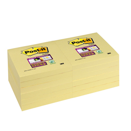 BLOCCO 90foglietti Post-it® Super Sticky Giallo Canary 76x76mm 654-12SS-CY