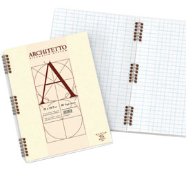 BLOCCO ARCHITETTO SPIRALE 22X29,7CM BIANCO 40FG 100GR