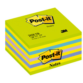 BLOCCO CUBO 450foglietti Post-itÂ® 76x76mm 2028-NB VERDE LIME/BLU