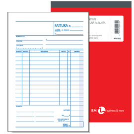 BLOCCO FATTURA 1 ALIQUOTA 150x225mm 35fgx3copie ric BM