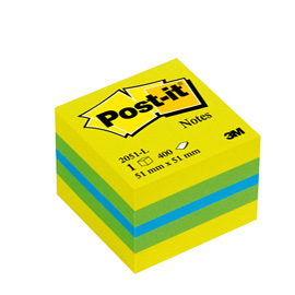 BLOCCO MINICUBO 400foglietti Post-itÂ® 51x51mm 2051-L LIMONE NEON