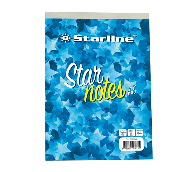 Blocco Note A5 15x21cm 5mm 60gr 60Fg StarNotes Starline