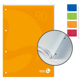 BLOCCO NOTES COLLATO lato lungo A4 4fori 90gr 50fg 4mm cop.250gr BM