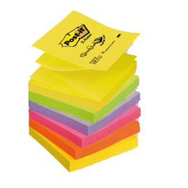 BLOCCO Post-it® Super Sticky Z-Notes 76x76mm 100fg R330-NR NEON