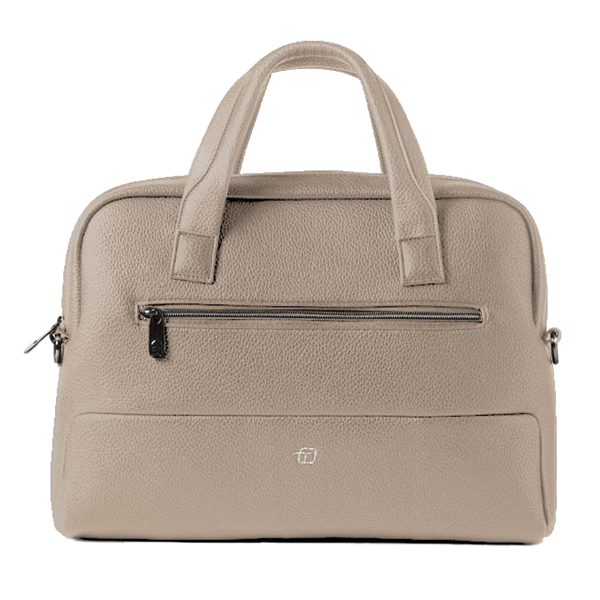 Borsa c/manici slim Gate Trended ecopelle dim.41x30x7cm ghiaccio InTempo