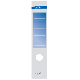 Busta 10 copridorso CDR-S carta adesiva blu 7x34,5cm SEI ROTA