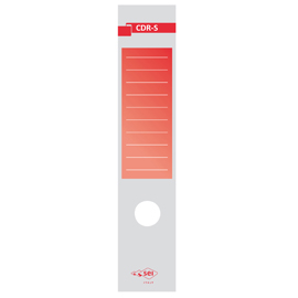 Busta 10 copridorso CDR-S carta adesiva rosso 7x34,5cm SEI ROTA