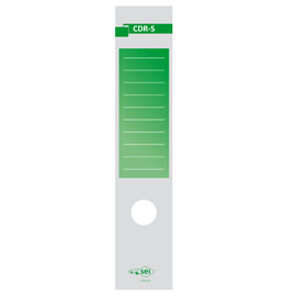 Busta 10 copridorso CDR-S carta adesiva verde 7x34,5cm SEI ROTA