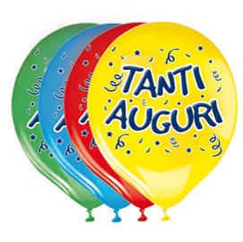 Busta 20 palloncini in lattice D30cm Tanti Auguri Big Party