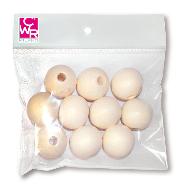 Busta 4pz sfere legno naturale D30mm 05860 CWR