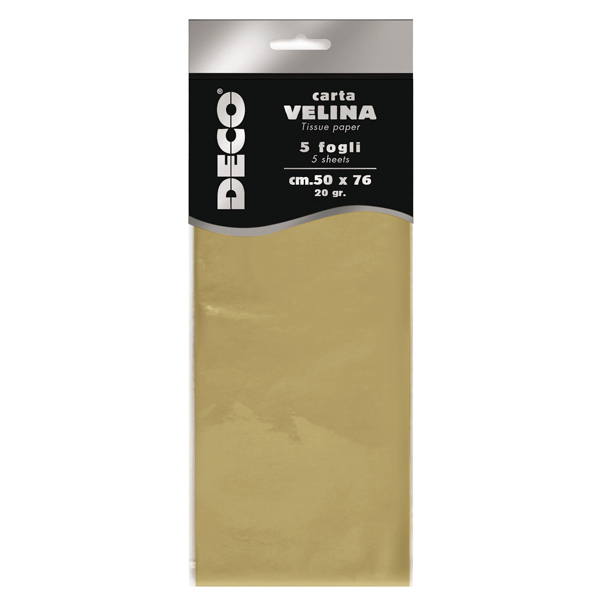ABusta 5 fogli carta velina 20gr 50x76cm oro perlescente DECO