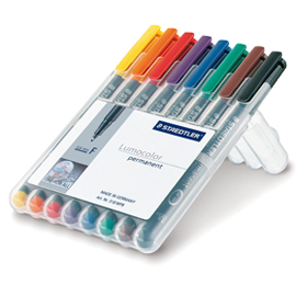 BUSTA 8 PENNARELLI LUMOCOLOR PERMANENT 313 SF 0.4MM