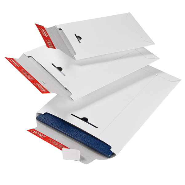 Busta a sacco in cartone bianco 210x265x30mm con chiusura autoadesiva