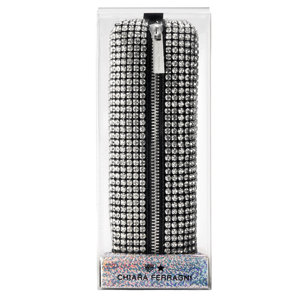 Bustina astuccio strass c/zip 19,5x7,5x5,5cm Chiara Ferragni collezione 2023