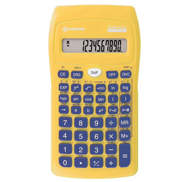 Calcolatrice scientifica OS 134/10 BeColor giallo con tasti blu Osama
