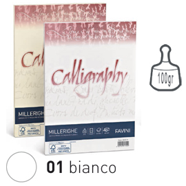 Carta CALLIGRAPHY MILLERIGHE 100gr A4 50fg bianco 01 FAVINI