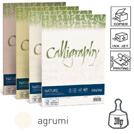 Carta Calligraphy Nature CRUSH A4 50fg 200gr agrumi FAVINI