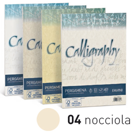Carta CALLIGRAPHY PERGAMENA 190gr A4 50fg nocciola 04 FAVINI