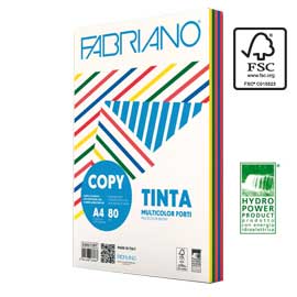 Carta Fabriano Colore A4 80gr 250fg mix 5 colori tenui FABRIANO