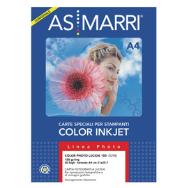 Carta fotografica inkjet A4 150gr 50Fg COLOR PHOTO LUCIDA 8298 ASMarri