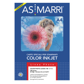 Carta fotografica inkjet A4 180gr 50Fg COLOR PHOTO LUCIDA 8103 ASMarri
