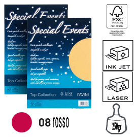 Carta metallizzata SPECIAL EVENTS A4 10fg 250gr rosso FAVINI