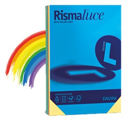 [50573] Carta RISMALUCE SMALL A4 90gr 100fg mix 5 colori FAVINI