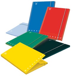 [67589] CARTELLA 3 LEMBI c/elastico A4 - D 1.2 MONOCROMO colori assortiti