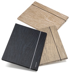[91617] Cartella 3 lembi Colorosa Wood dim. 25x35x1cm colori ass. Ri.Plast