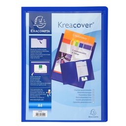 [89310] Cartella di presentazione in PP 2 alette blu. Kreacover A4 Exacompta