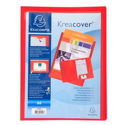 [89311] Cartella di presentazione in PP 2 alette rosso Kreacover A4 Exacompta