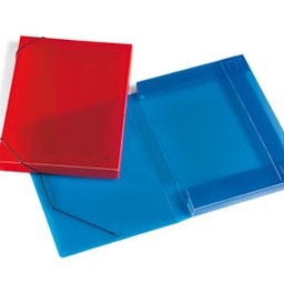 [57142] CARTELLA PPL C/ELASTICO TRASPARENTE ASSORTITI 355X265MM DORSO 30