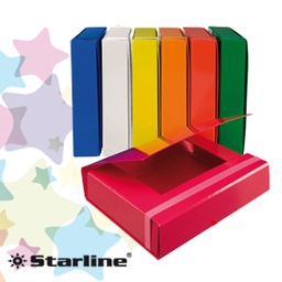 [STL5024] CARTELLA PROGETTO DORSO 3CM C/ELASTICO ROSSO STARLINE