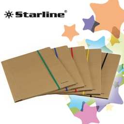[STL6105] CARTELLINA 3 LEMBI 25X35 CARTONE FSC C/ELASTICO PIATTO 5MM STARLINE