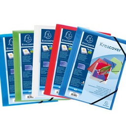 [64490] CARTELLINA PERSONALIZ. IN PP CON ELASTICO 24x32CM COLORI ASS. KREACOVER